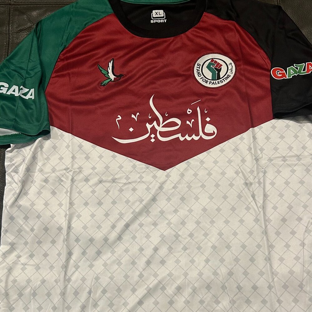 PALESTINE Stand with GAZA SOCCER JERSEY Men's M,L,XL,2X Proceeds to charity